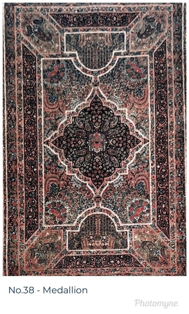 A rug with an intricate design on it.