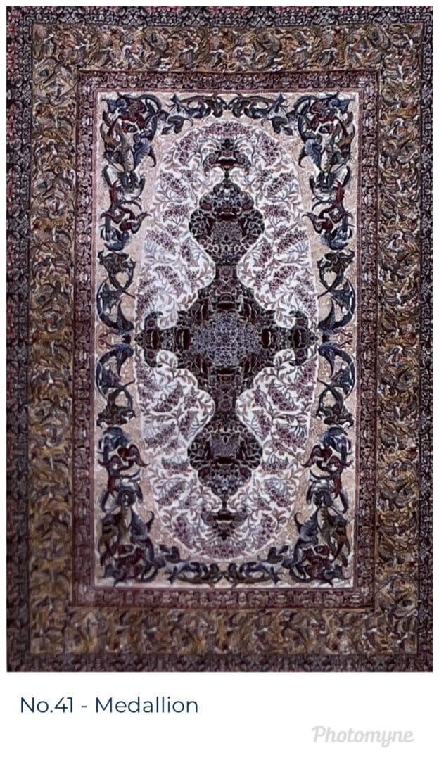 A rug with an intricate design on it.