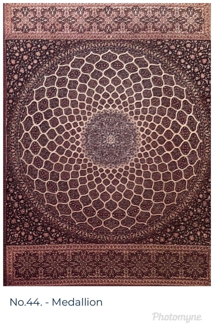 A large rug with an intricate design on it.