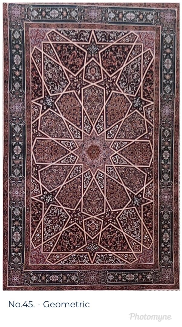 A rug with a large star design on it
